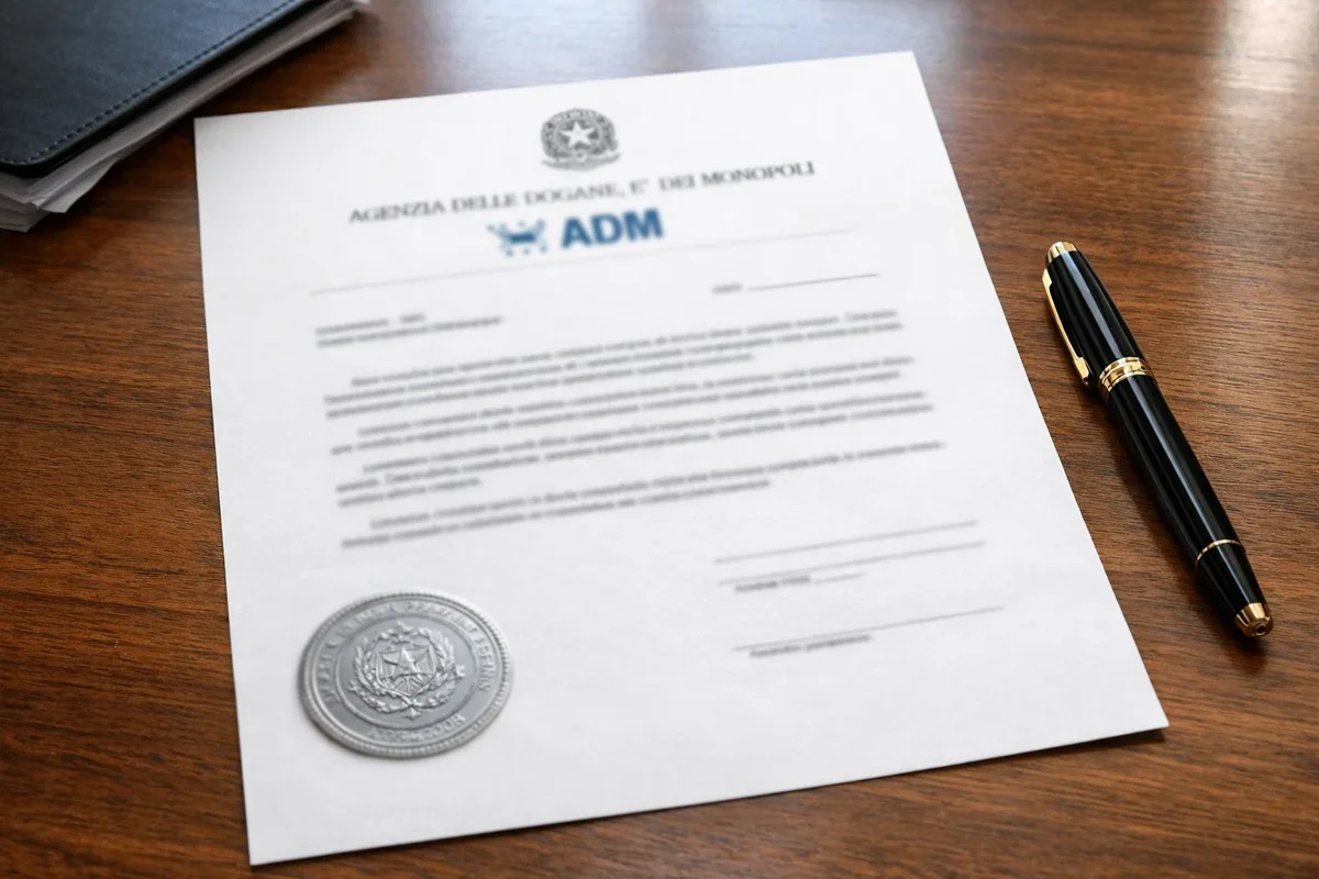 Logo ADM su documento ufficiale italiano